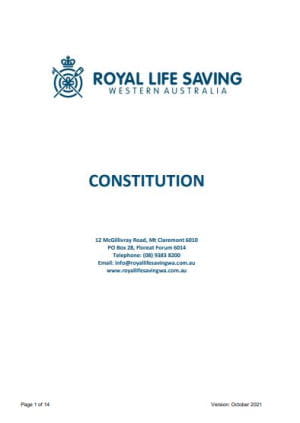 Cover page of Constitution