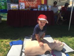 2 year old Aiden Ballantyne performs CPR