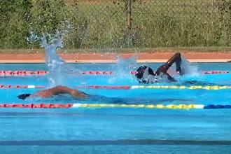 two swimmers in the Bidyadanga pool