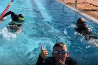 'Bidgy kids' taking part in the virtual Lake Argyle swim