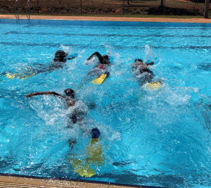 Bidyadanga kids swimming in the pool