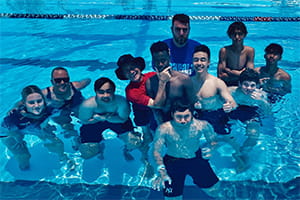 Talent Pool participants in the water during their Bronze Medallion course