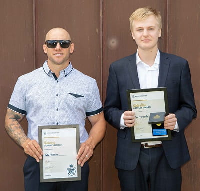 Luke Passmore and Ben Properjohn with their Bravery Awards