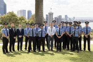 Police officers gathered in Kings Park at the Royal Life Saving Bravery Awards
