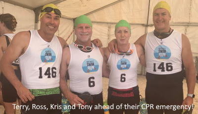 Terry, Ross, Kris and Tony at the start of the Rotto Swim Run Event