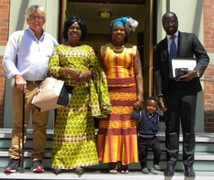 Simon Treloar, Dr Yeboah's family and Dr Edward Yeboah