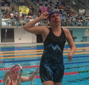 Carys Munks by the pool after competing in Adelaide