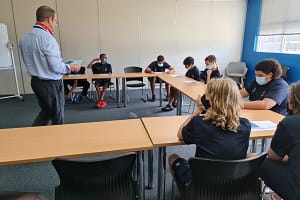 Ellenbrook Clontarf students participating in Water Safety Talk