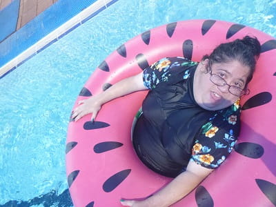 EPIC Hedland client on a pool inflatable