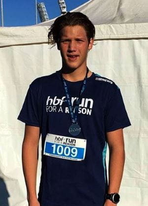 Calen Linke who completed a half marathon at the HBF Run For a Reason