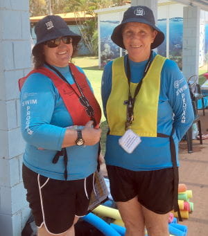 Local Port Hedland swim instructors Abbra and Nicolette ready to teach swimming lessons