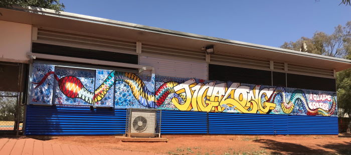 New artwork at the front of Jigalong pool