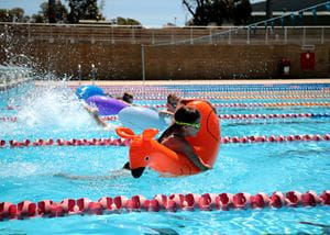 Junior Lifeguard Challenge inflatable race