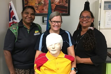 Pilbara Development Officer Lauren Thompson with Kariyarra staff
