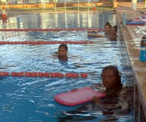 Lake Argyle swim team members training at Port Hedland