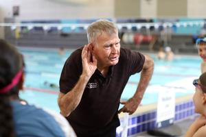 Laurie Lawrence at the swim instructor PD session