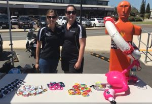 Don't Drink and Drown Volunteer Mel Hankin with Co-Ordinator Stephanie Green at the Leavers Launch in Fremantle