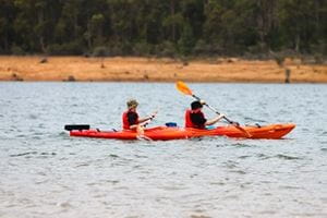 students kaying on the Collie River