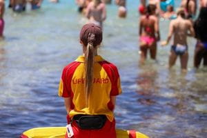A lifeguard on the beach
