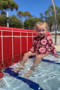Three-year-old Elsie at the Quairading Pool