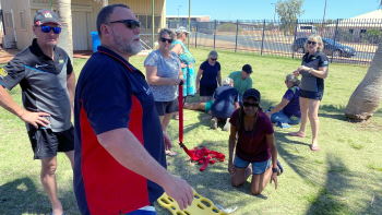 Pool managers taking part in a training session