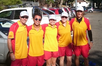 Image of 5 Royal Life Saving Society WA lifeguards at Subiaco Primary School Pool