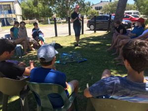 Hannah from DPaW teaching Scouts by the Swan River