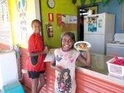 Two girls with their Healthway plate