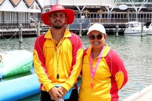 Royal Life Saving Lifeguards on duty at the beach carnival