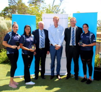 Talent Pool graduates with Sport and Recreation Minister Mick Murray, Royal Life Saving WA's Greg Tate and Venues West CEO David Etherton