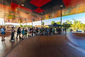 crowd of people at the newly opened Hedland Skatepark