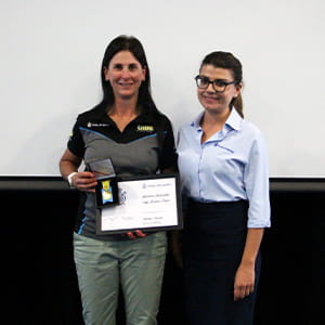 Heather Preston receiving her award