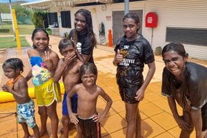 Warmun children at their end of year pool party