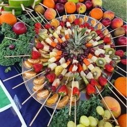 A table covered in fruit