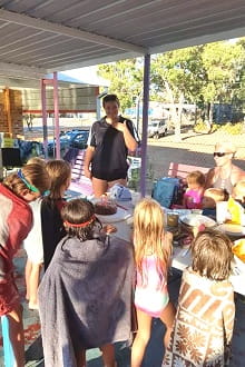 locals enjoying a birthday party at the Wundowie Pool