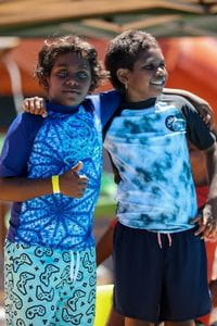 Two Yandeyarra boys at the Pilbara Spirit Carnival