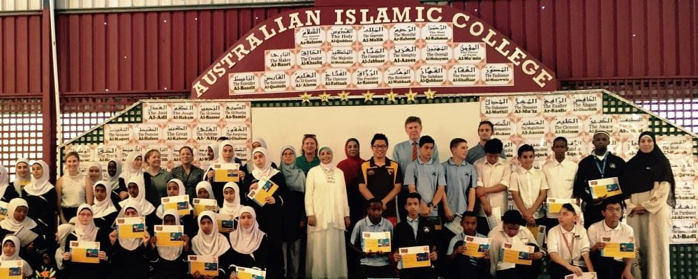 Students and staff from Australian Islamic College with Swim and Survive certificates 