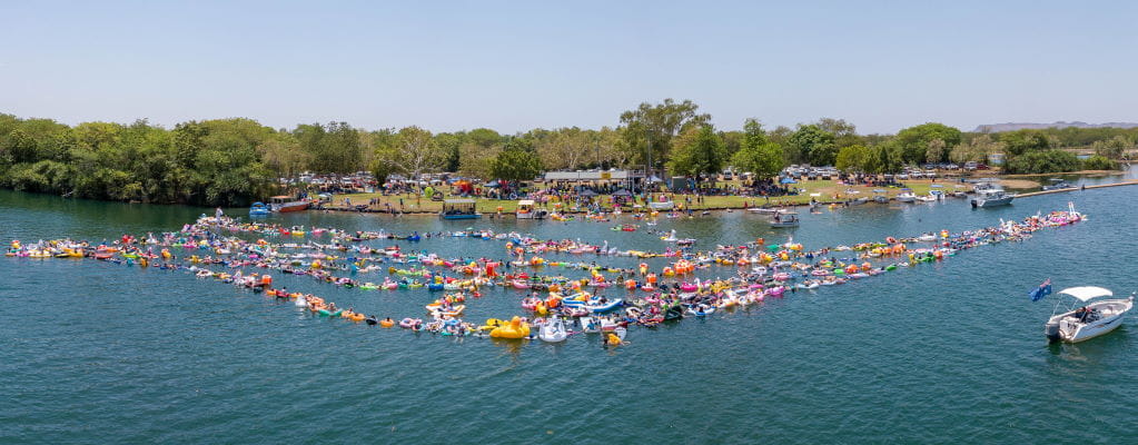 Participants taking part in the Big Float at Kununurra