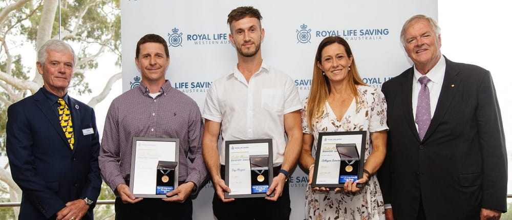 Green Zone Gym staff and member with bravery awards