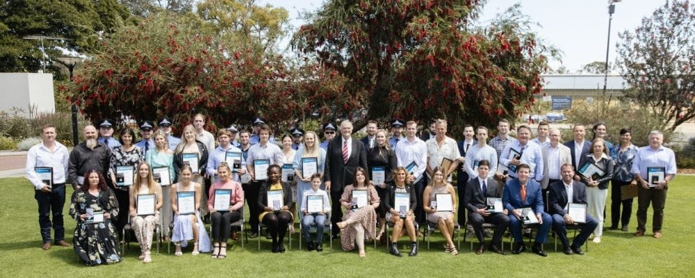 Bravery Award winners gathered together at Kings Park