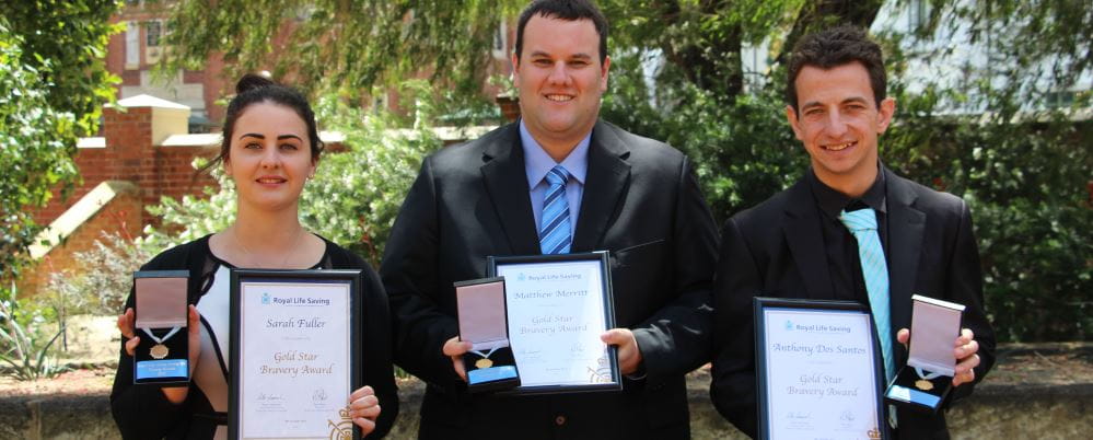 Sarah, Matt and Anthony receive bravery award