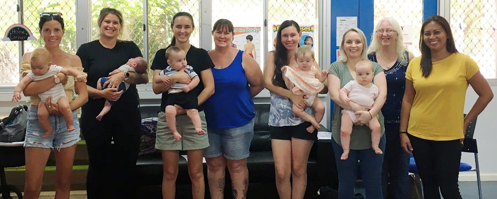 group of Hedland mums with their bubs at Heart Beat Club course