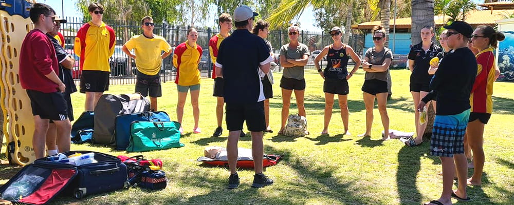 Hedland lifeguards attending requal course at SHAC