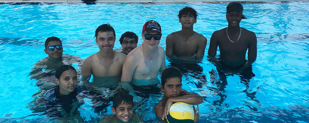 Participants in the pool during Splash Week