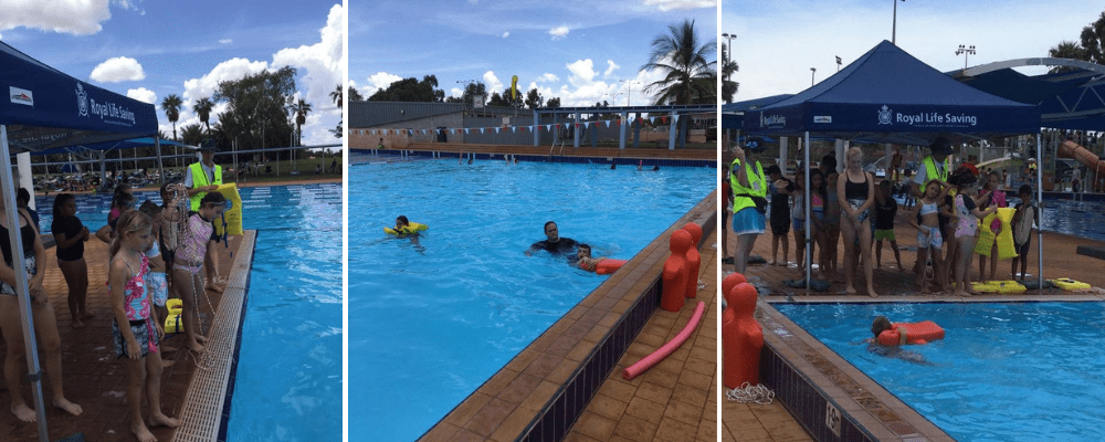 Children in Port Hedland enjoying lifesaving events at their swimming carnival