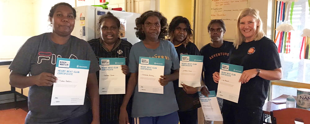 Aboriginal women with their Heart Beat Club certificates