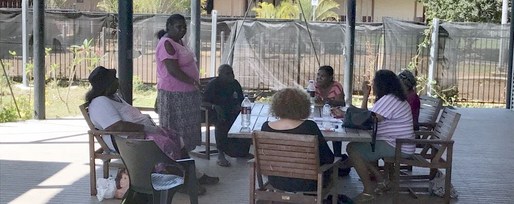 Member for the Kimberley Josie Farrer meeting with members of the Kalumburu community