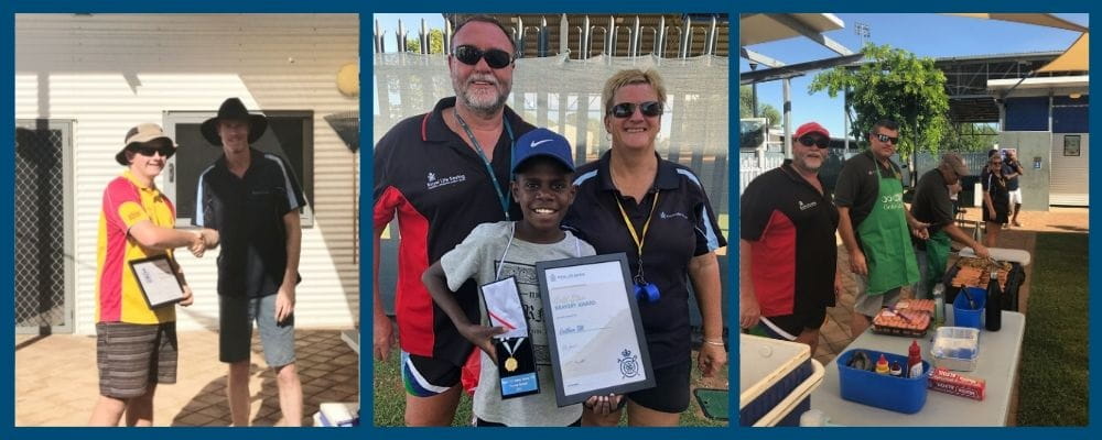Collage of awards given at Fitzroy Crossing pool