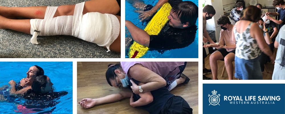Montage of images from Leinster first aid and aquatic training