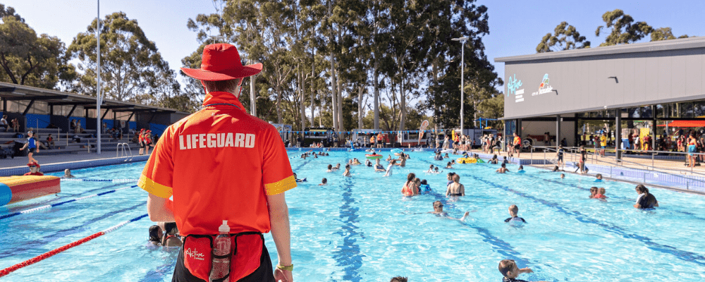 A lifeguard watching over the pool at Armadale Aquatic Centre